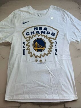 Nike Golden State Warriors NBA Champs Graphic Tee - Navy & Gold Large